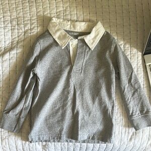 Old Navy Gray Kids Long Sleeve Polo Shirt